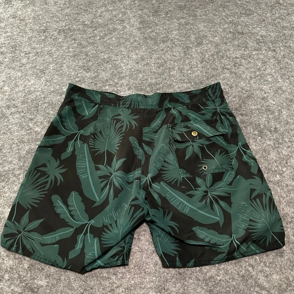Bather Swim Trunks Mens‎ 32 Tropical Palm Leaf Board Shorts Pocket Huckberry